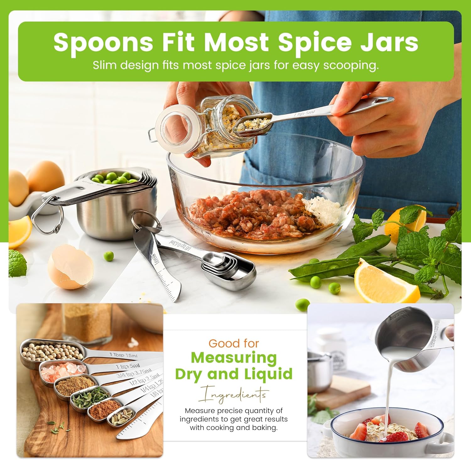spring chef stainless steel measuring cups and spoons set3