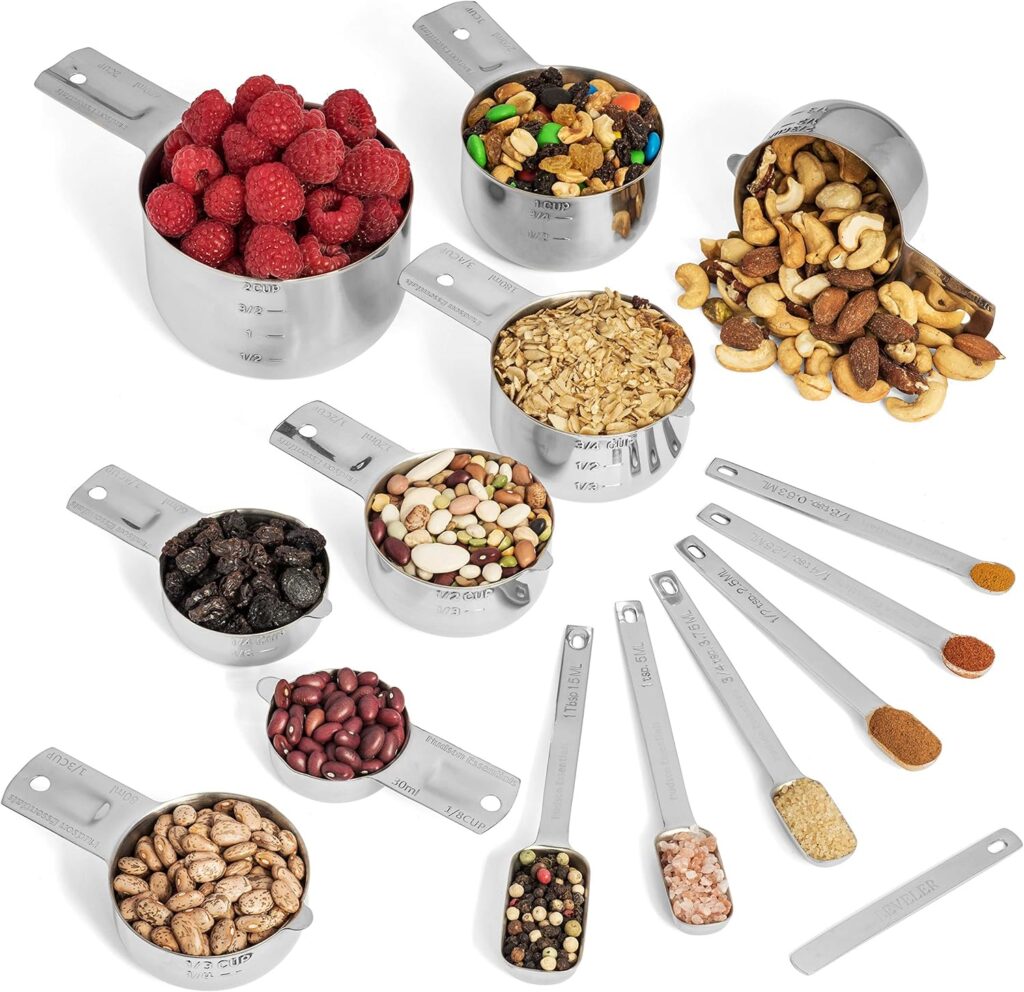 Hudson Essentials Stainless Steel Measuring Cups and Spoons Set Hudson Essentials Stainless Steel Measuring Cups and Spoons Set