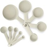 amazon basics measuring cups and spoons, 10 piece set, dishwasher safe, linen gray2