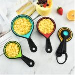 collapsible measuring cups and spoons set, 8 pieces, silicone, adjustable for kitchen, camping2
