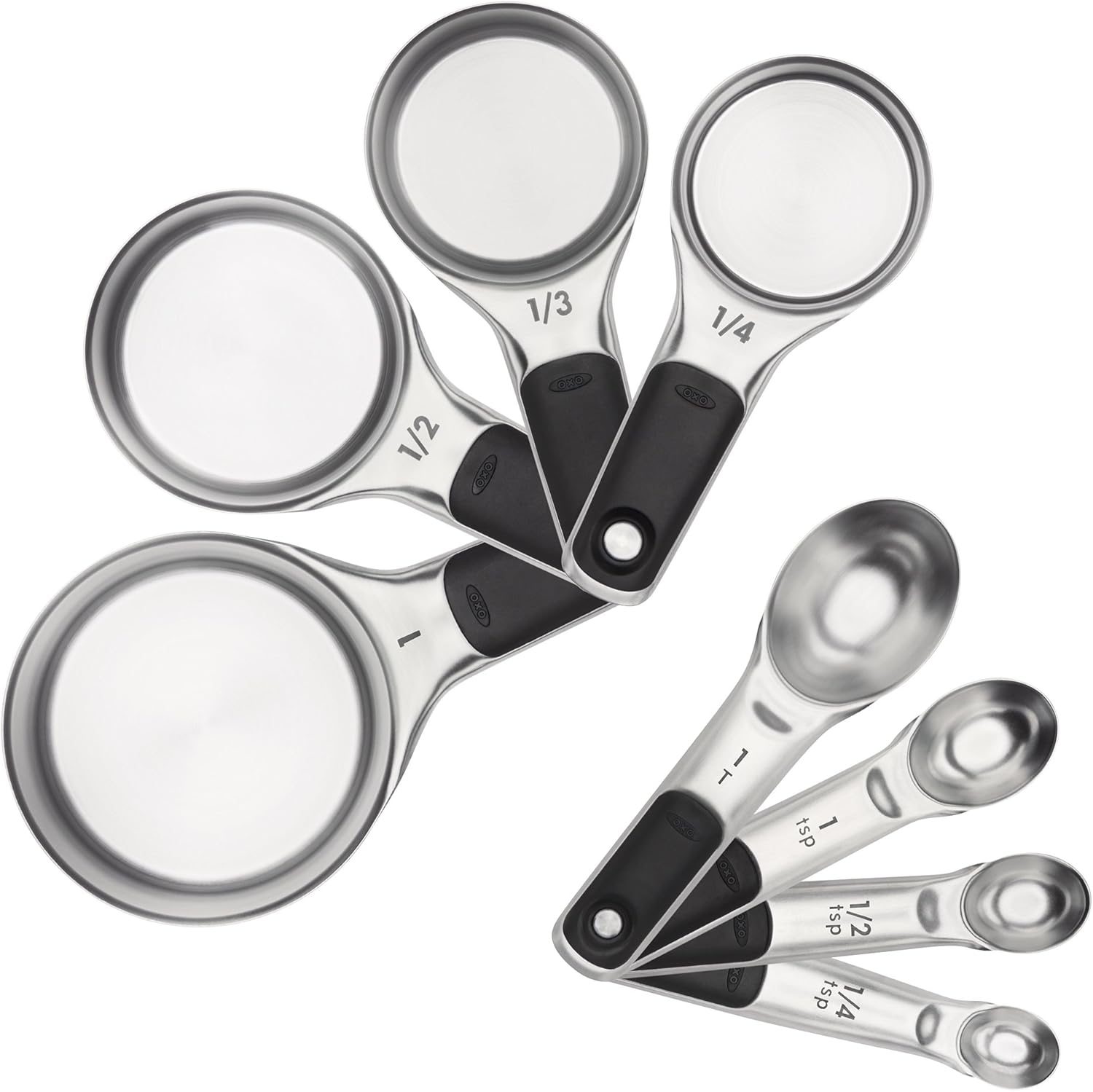 oxo good grips stainless steel measuring cups and spoons